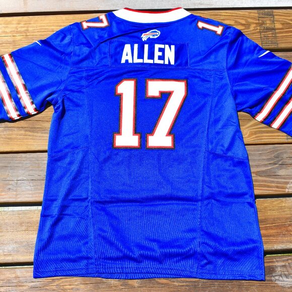 New!! Josh Allen New York Buffalo Bills Blue Football Jersey Adult Men's  Sizes - Picture 1 of 2